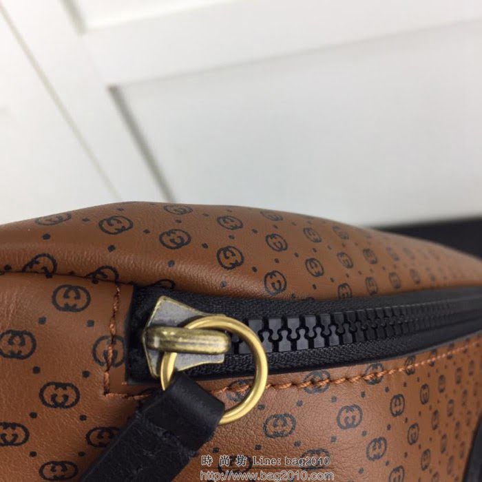 GUCCI古馳 新款 專櫃品質 原單 536416 棕絲印 休閒百搭款 腰包HY1384
